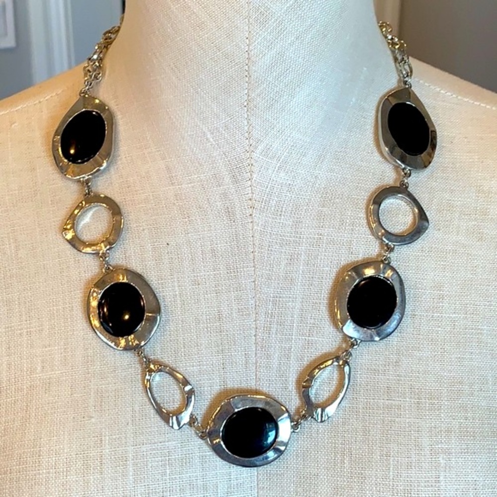 Chico’s reversible black white enamel statement